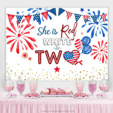 Lofaris She Is Red White 2nd Happy Independence Birthday Backdrop
